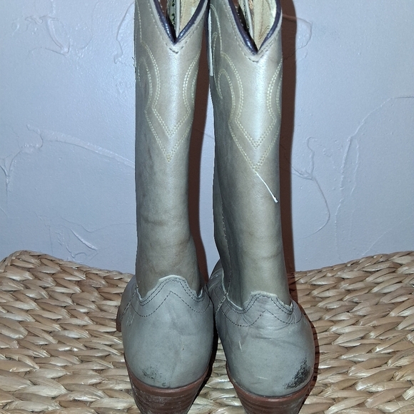 Vintage Acme Dingo Mens Boots Size 8.5 D Beige Made In USA - Picture 4 of 6